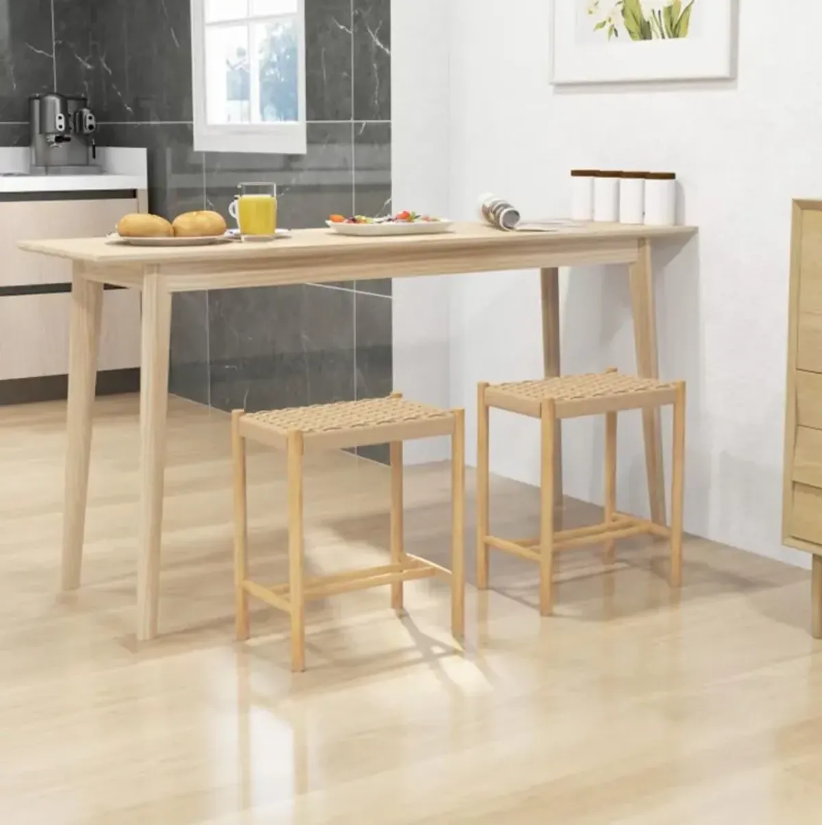 Hivvago 18 Inch Dining Stool Set of 2