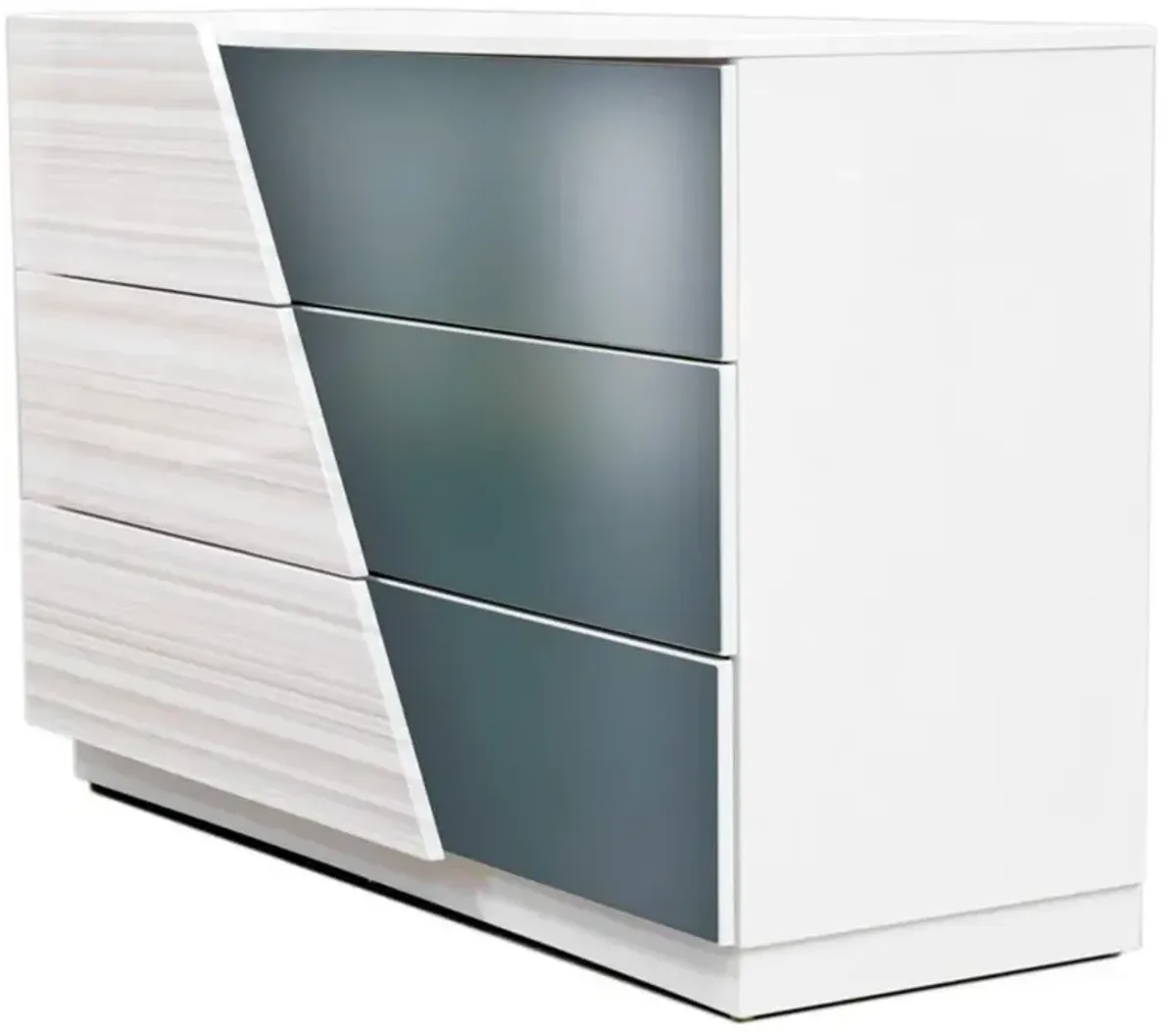 Best Master Furniture Best Master Manchester 3-Drawer Poplar Wood Bedroom Dresser in Zebra/White