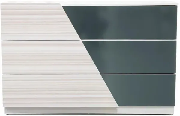 Best Master Furniture Best Master Manchester 3-Drawer Poplar Wood Bedroom Dresser in Zebra/White