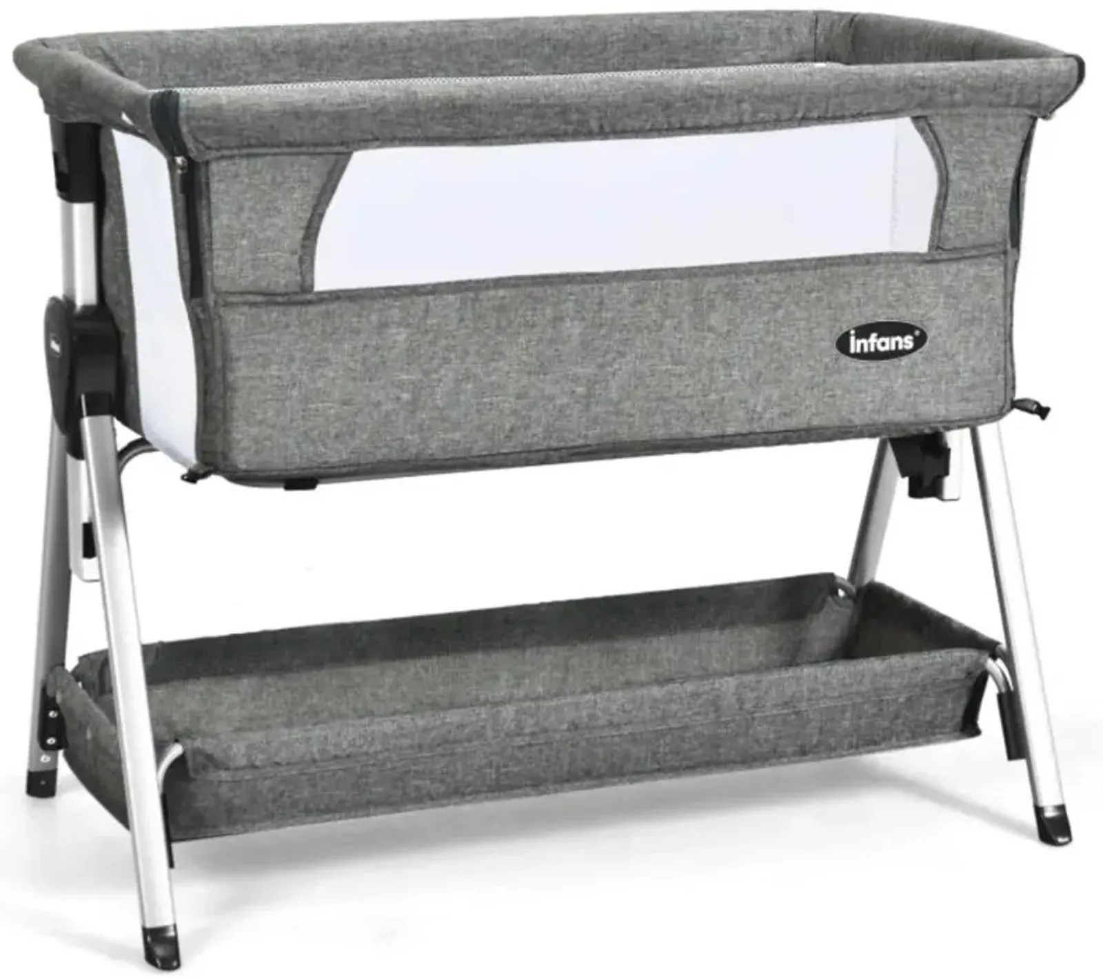 Hivvago Adjustable Baby Bedside Crib with Large Storage