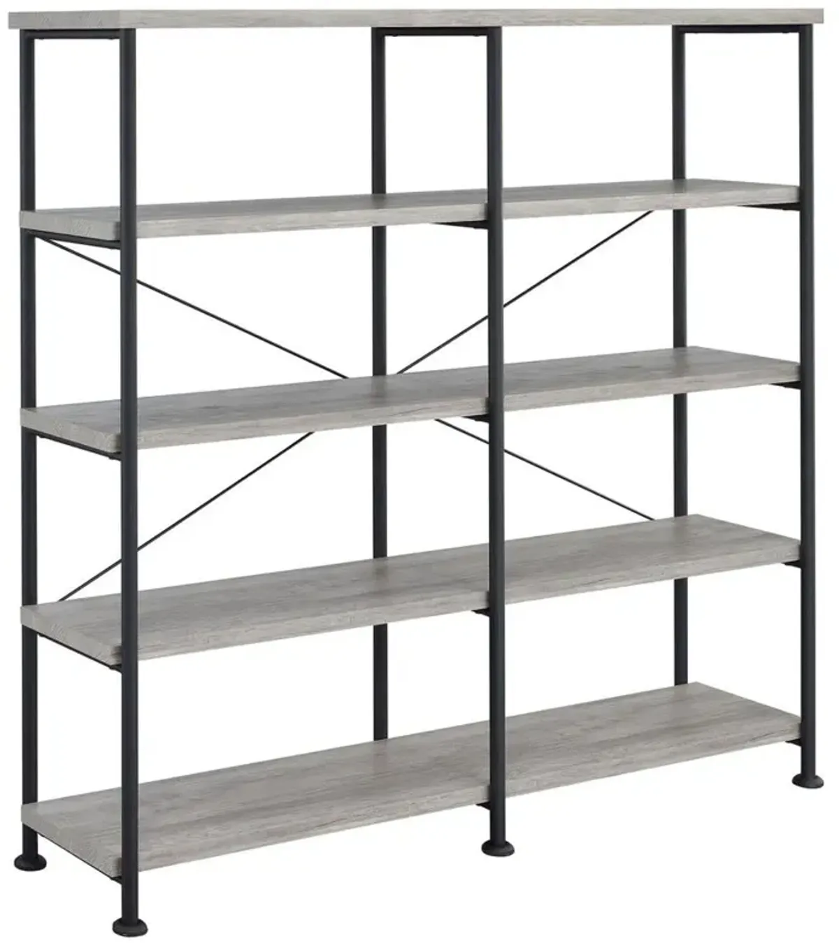 Analiese 4-shelf Open Bookcase Grey Driftwood