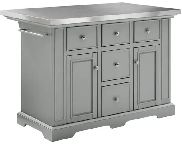 Julia Stainless Steel Top Kitchen Island