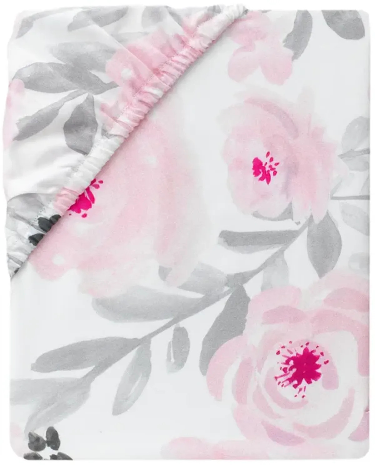 Bedtime Originals Blossom Fitted Mini Crib Sheet - Pink, Gray, White, Floral