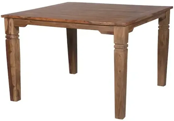 Porter Designs Taos Solid Sheesham Wood 54 Square Counter Table, Brown