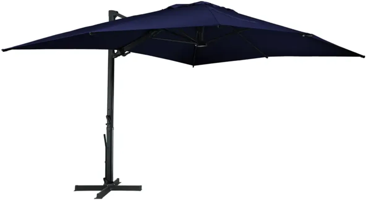 MONDAWE 13ft Square Solar LED Cantilever Patio Umbrella for Outdoor Shade