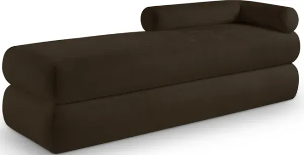 Meridian Furniture Kennedy Brown Chenille Fabric Bench