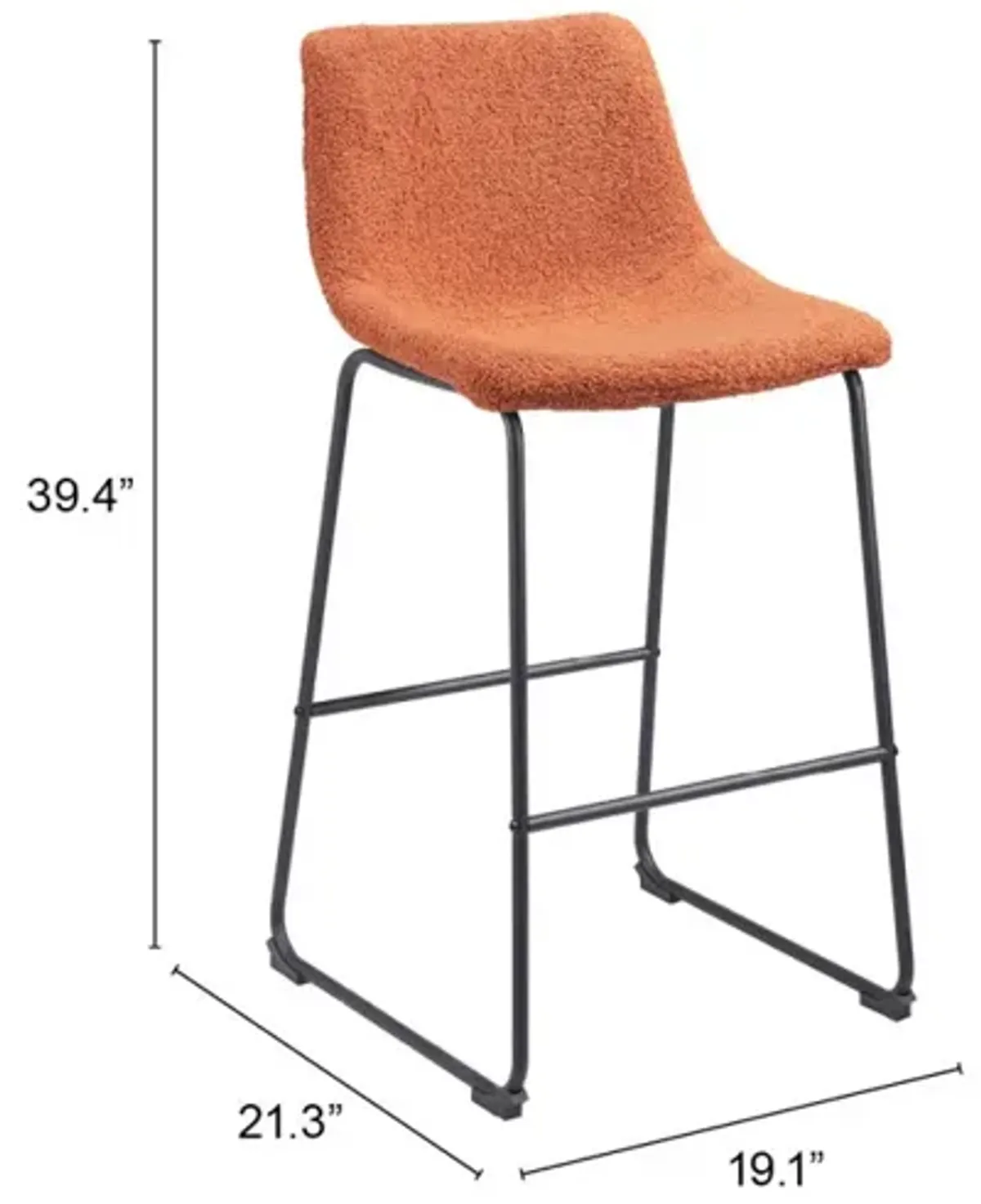 Smart Barstool (Set of 2) Burnt Orange