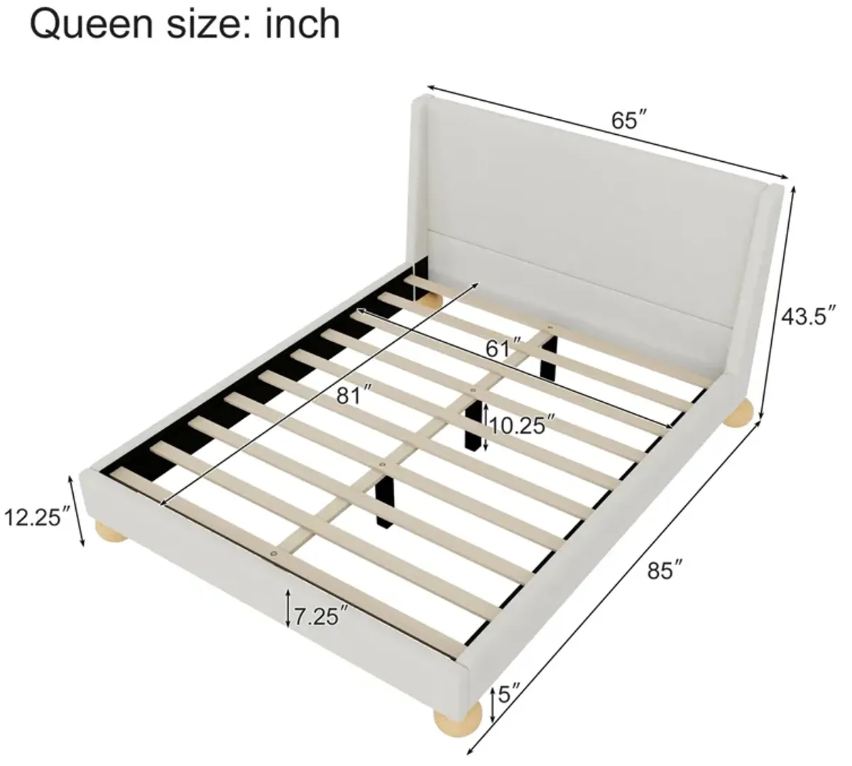 Merax Modern Velvet Upholstered Platform Bed