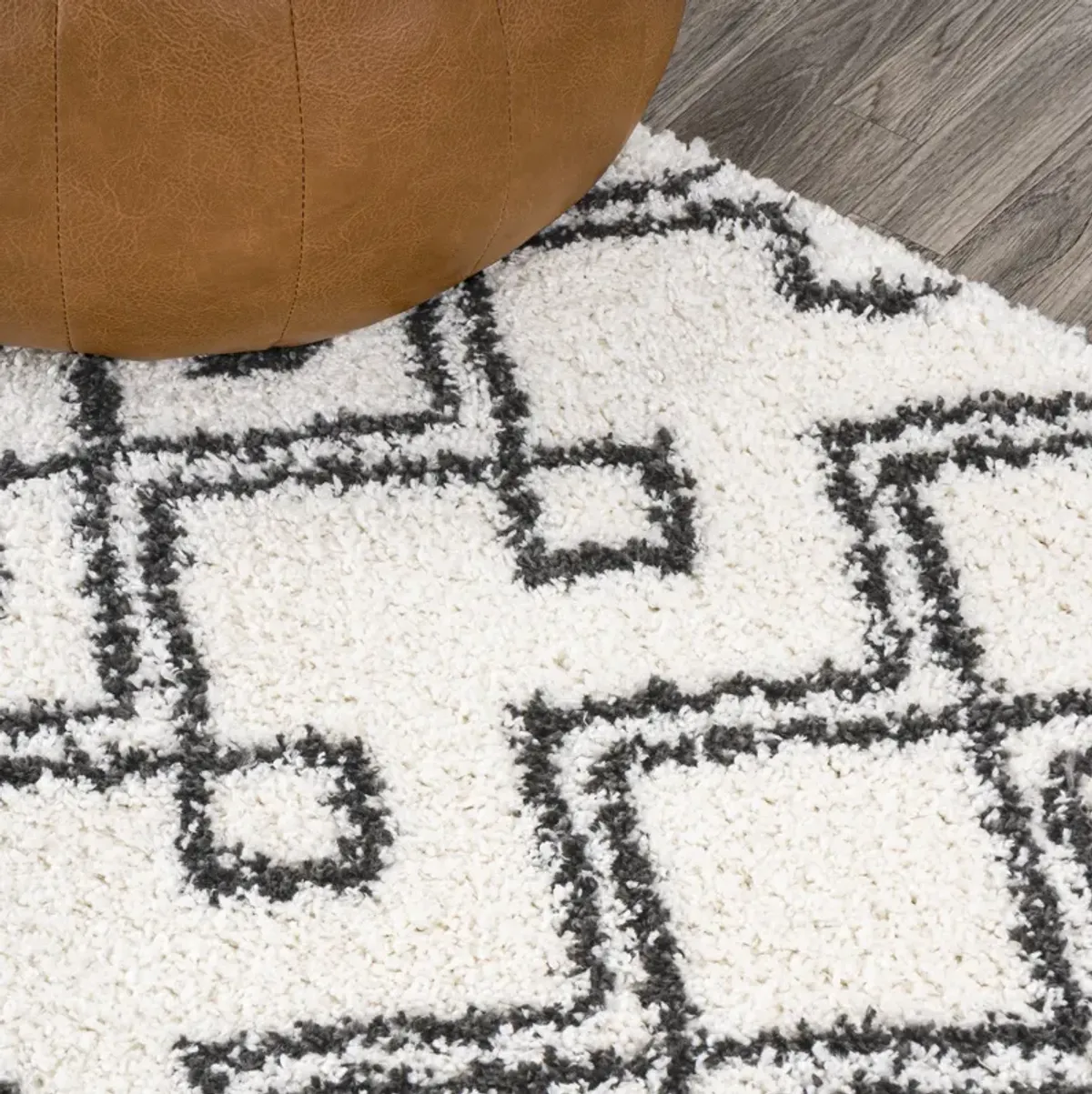 Caimari Moroccan Diamond Shag Area Rug