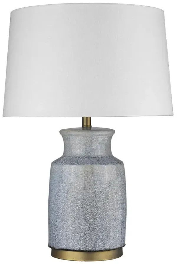 Hivvago 27" Gray Ceramic Table Lamp With White Empire Shade