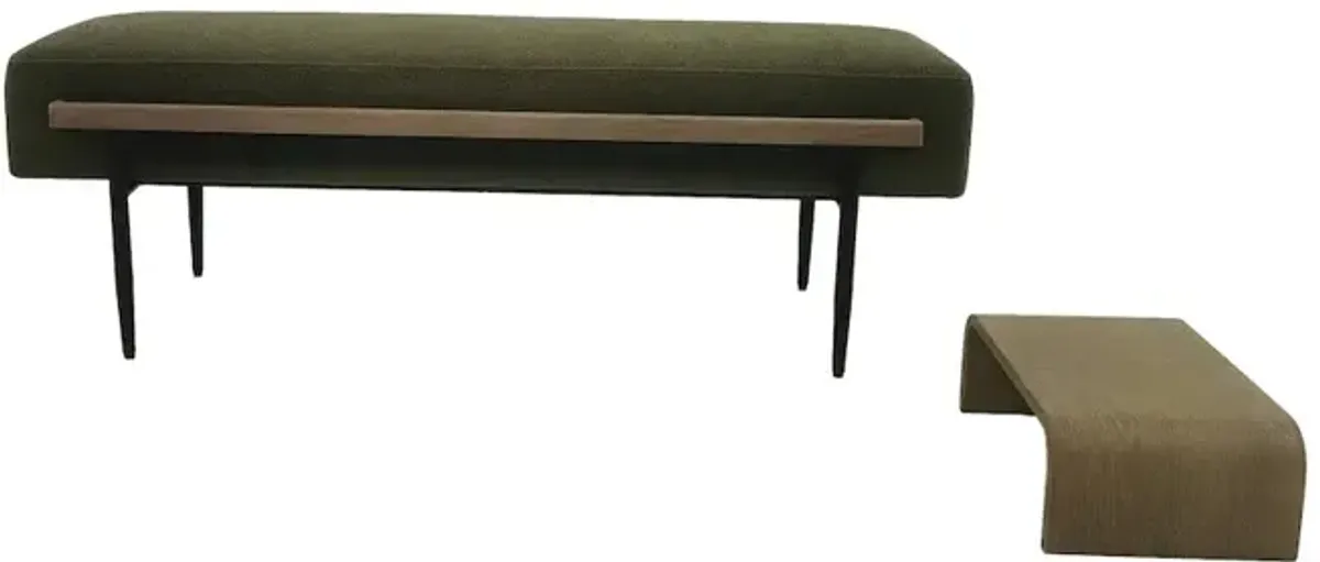 Chapel Hill Perry Cocktail Ottoman with slide tray, Green color