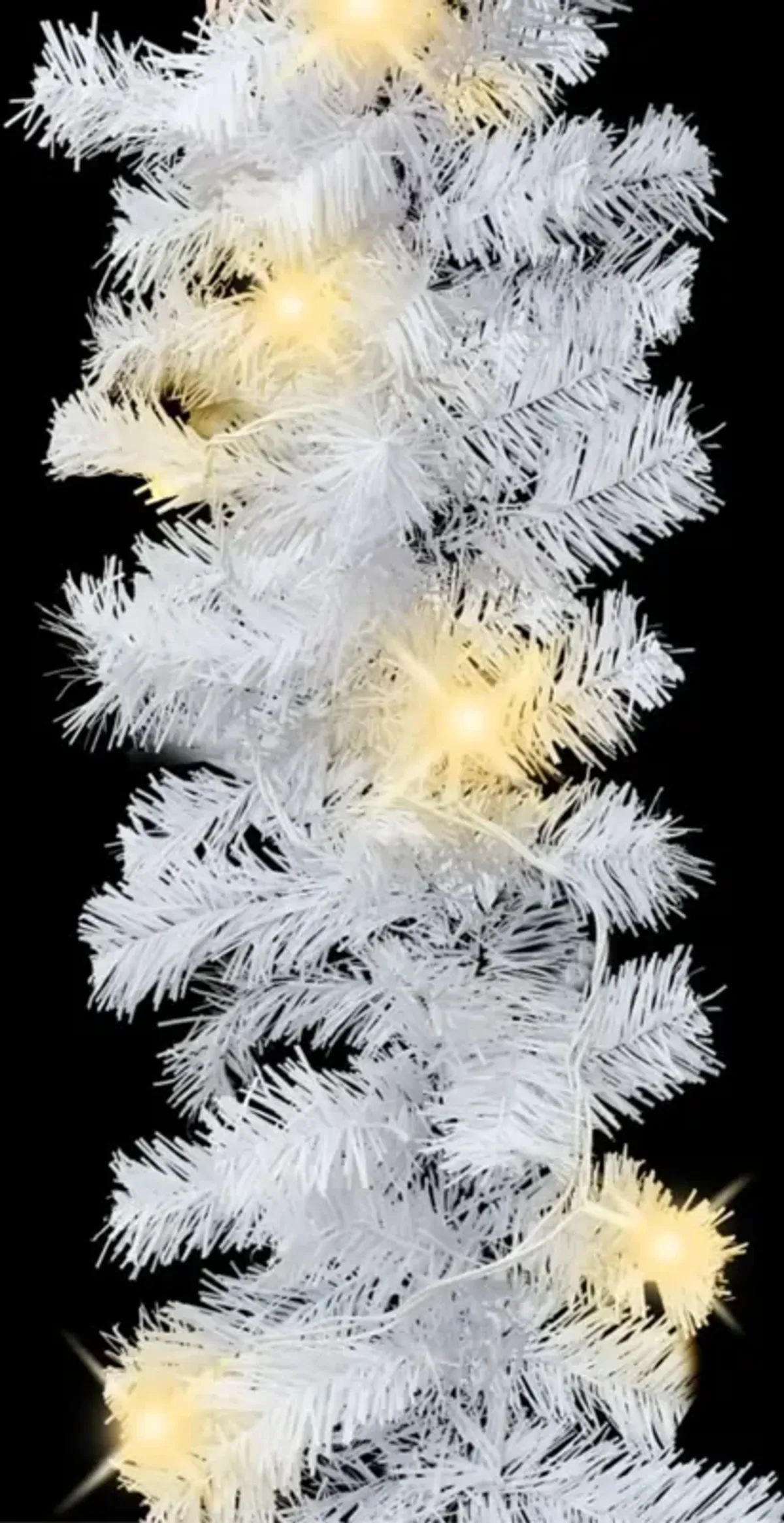 vidaXL Christmas Garland with LED Lights 393.7" White