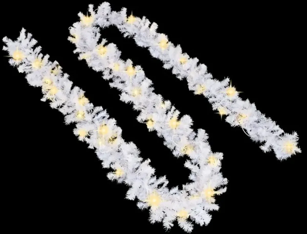 vidaXL Christmas Garland with LED Lights 393.7" White