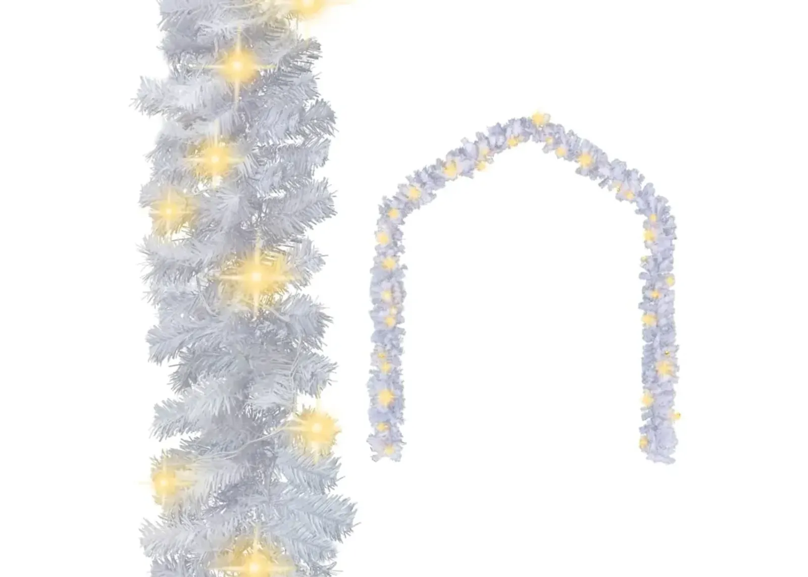 vidaXL Christmas Garland with LED Lights 393.7" White