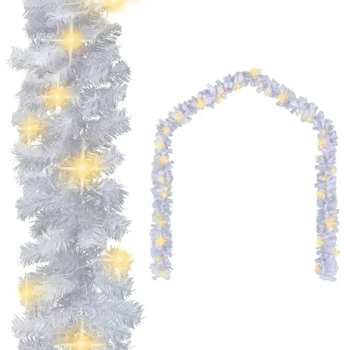 vidaXL Christmas Garland with LED Lights 393.7" White