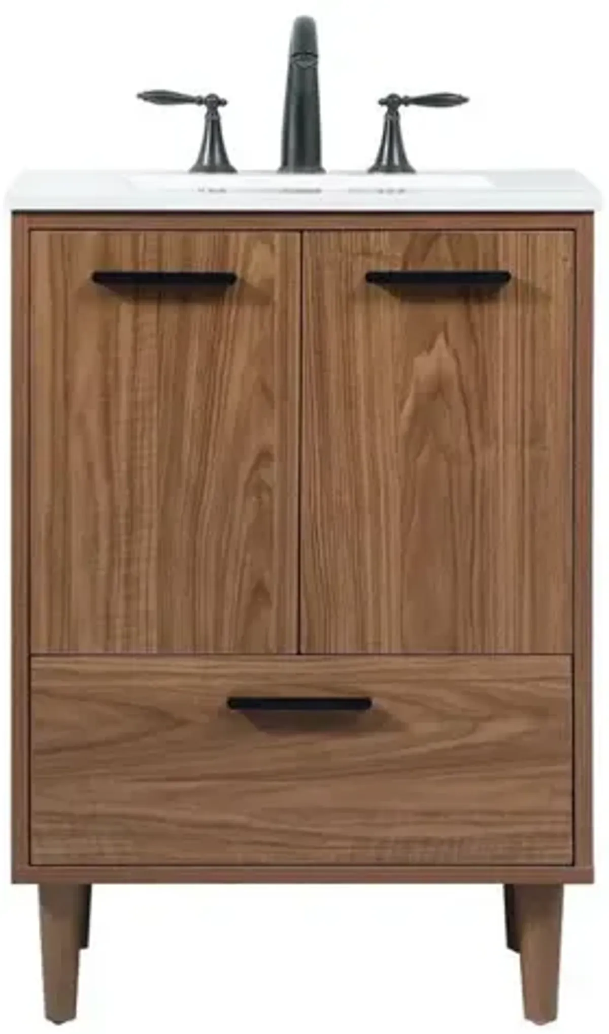 Elegant Kitchen and Bath 24 inch Single bathroom vanity in walnut brown