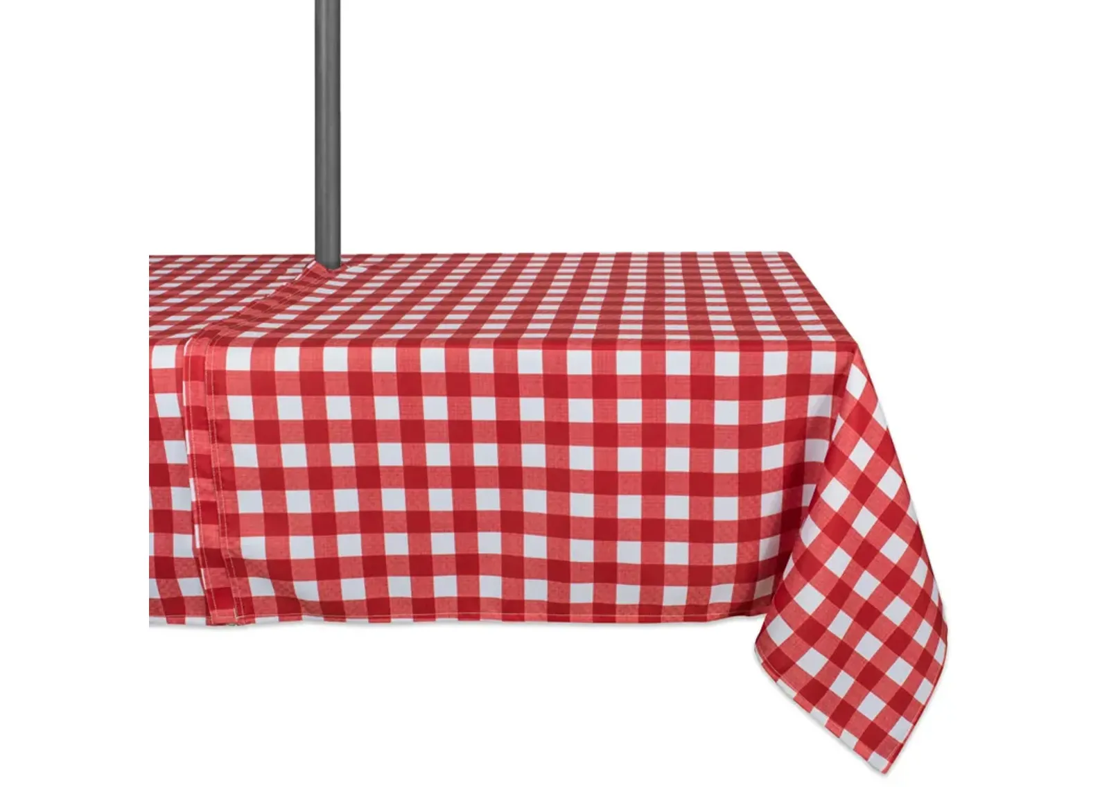 Red and White Checkered Pattern Outdoor Rectangular Tablecloth with Zipper 60� x 84�