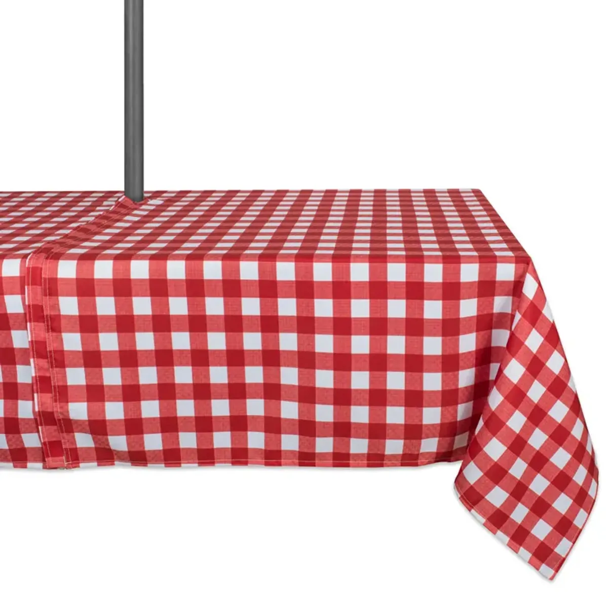 Red and White Checkered Pattern Outdoor Rectangular Tablecloth with Zipper 60� x 84�