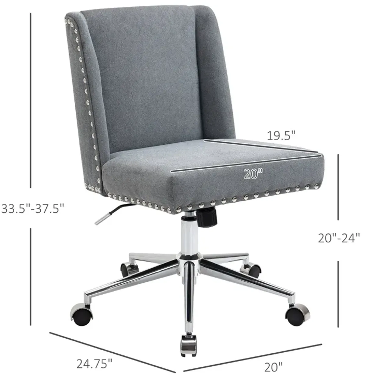 Gray Task Chair: Mid Back Office Chair with Tilt and 360° Swivel