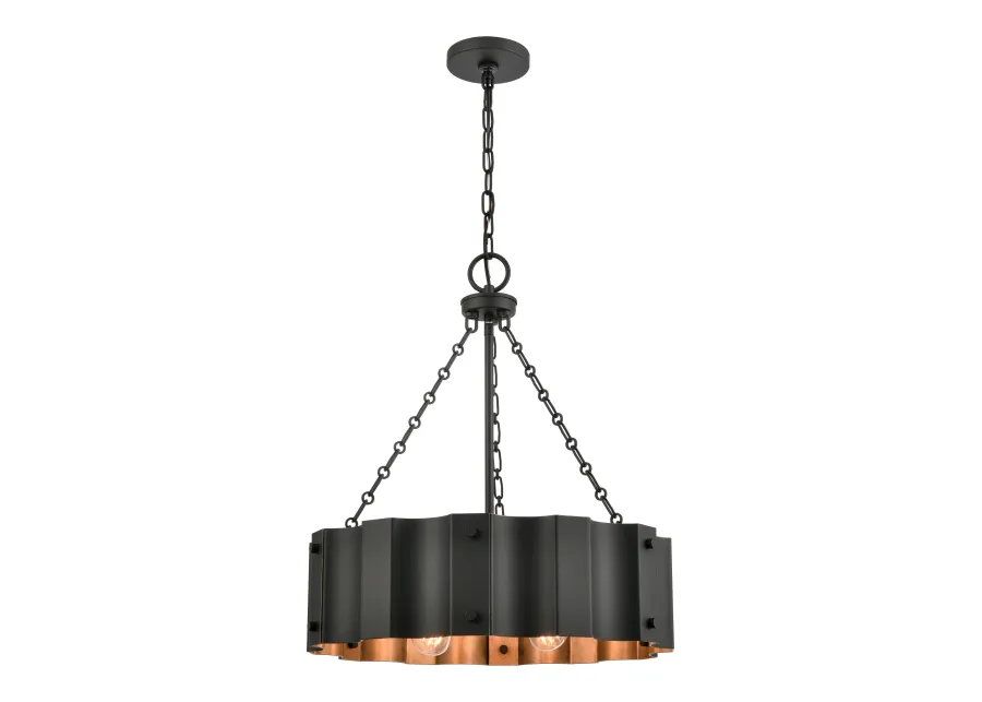 Clausten 21'' Wide 4-Light Black Chandelier