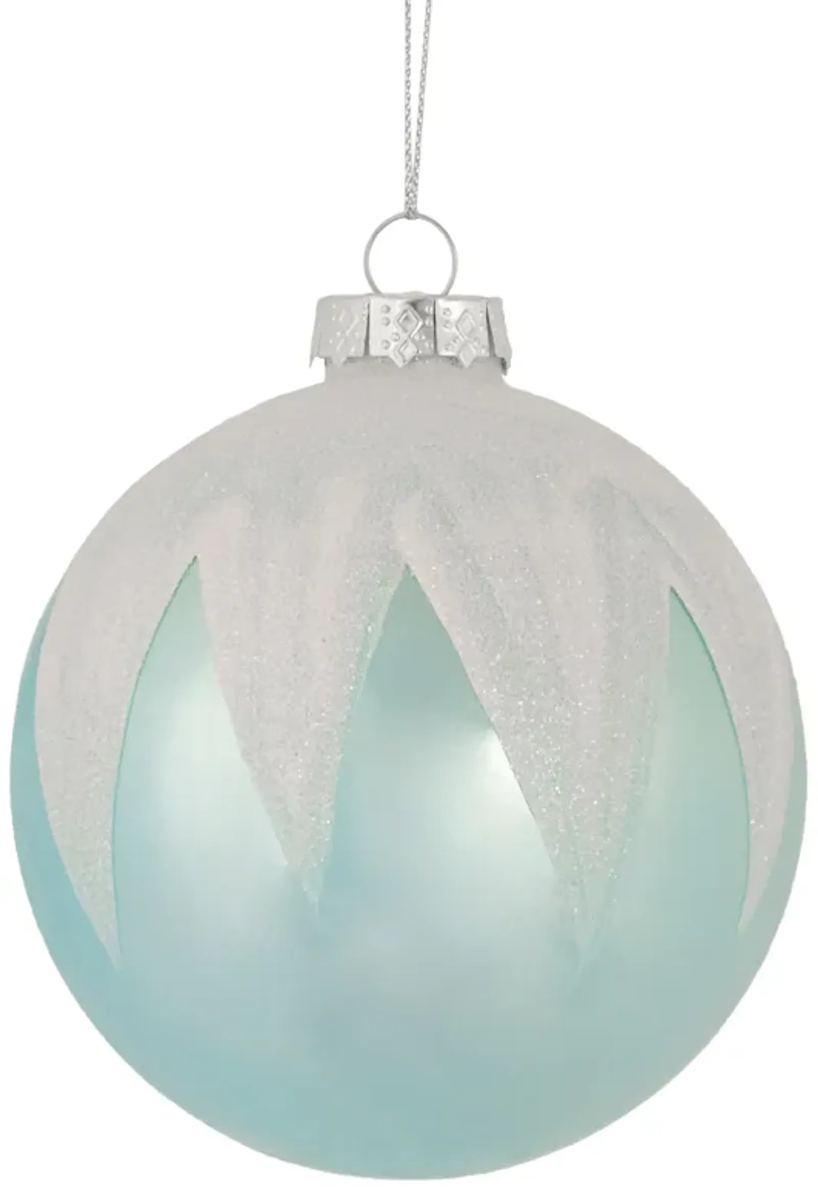 4" Blue and White Glass Ball Christmas Ornaments