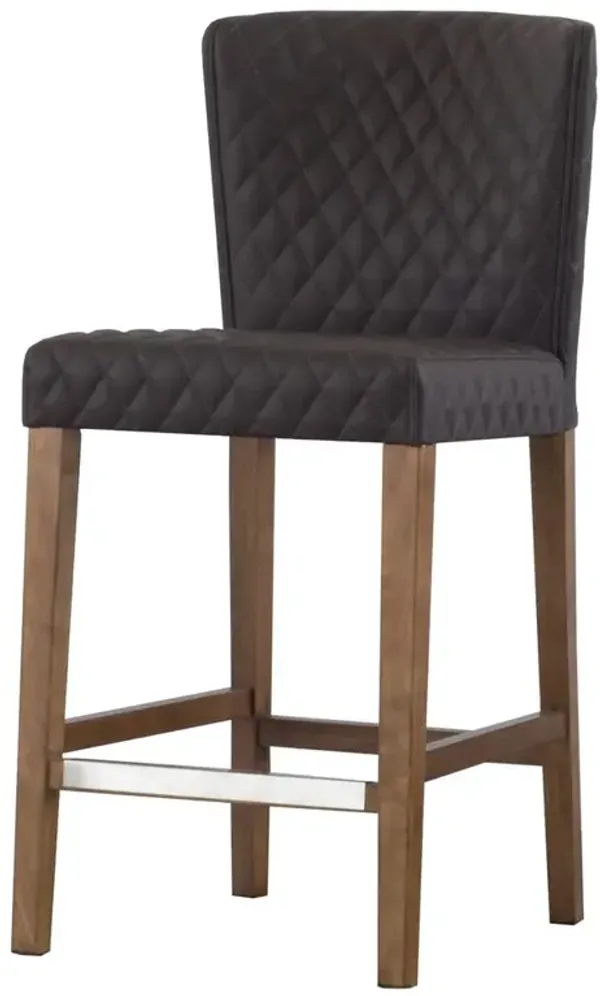 Albie Diamond Stitching PU Leather Counter Stool