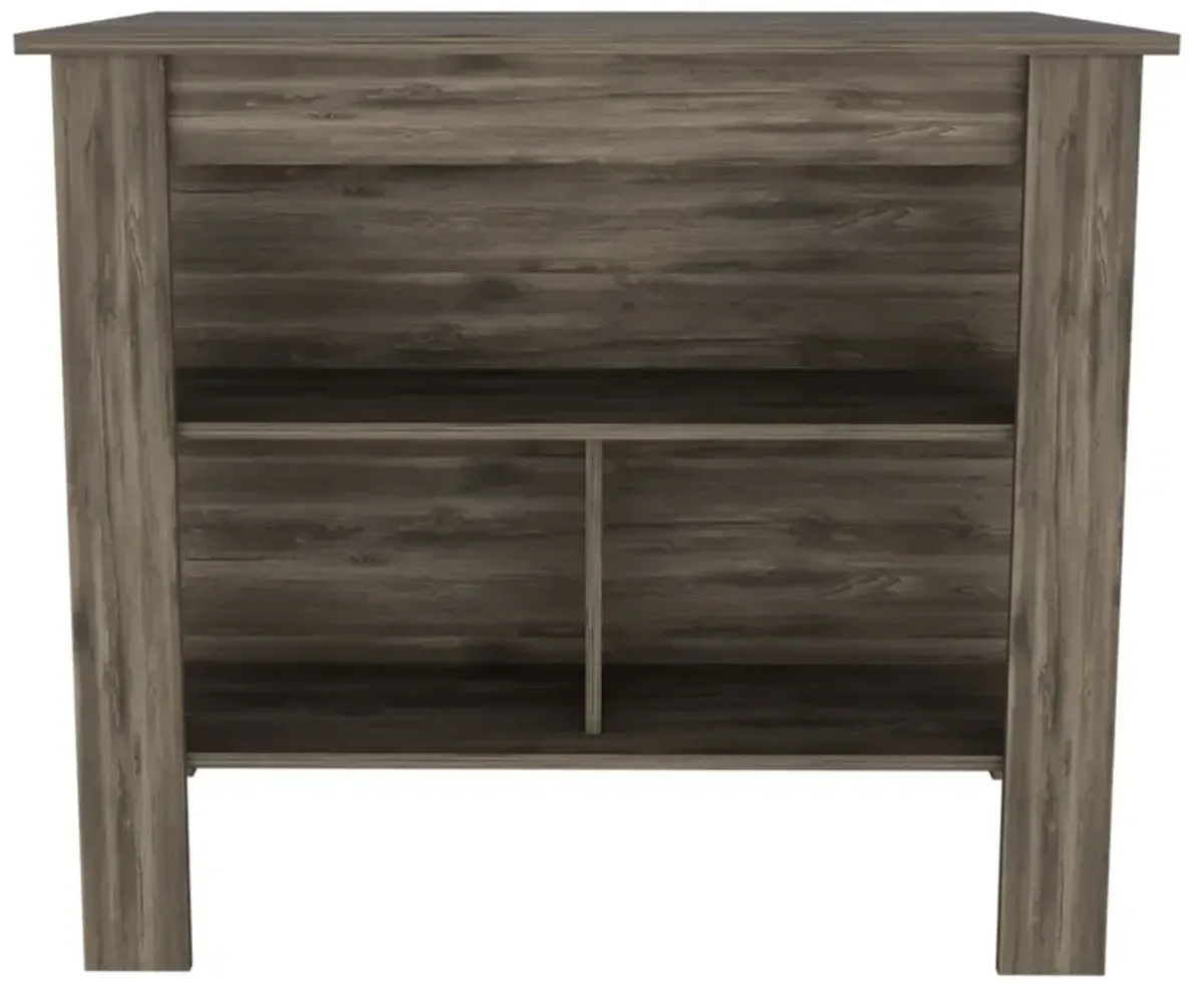 Rockaway 3-Shelf Kitchen Island Dark Brown