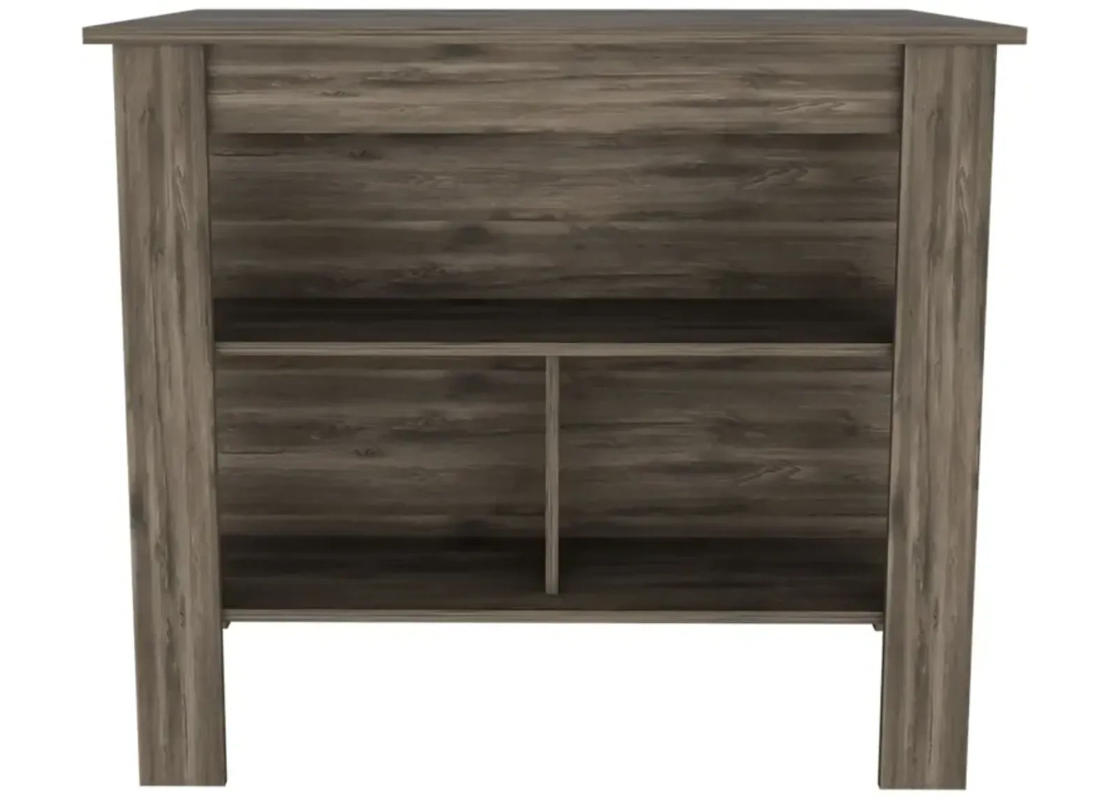 Rockaway 3-Shelf Kitchen Island Dark Brown