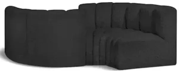 Meridian Furniture Arc Black Boucle Fabric Modular Sofa