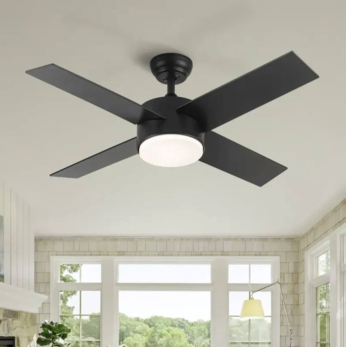 44 In Intergrated LED Ceiling Fan With Black Abs Blade