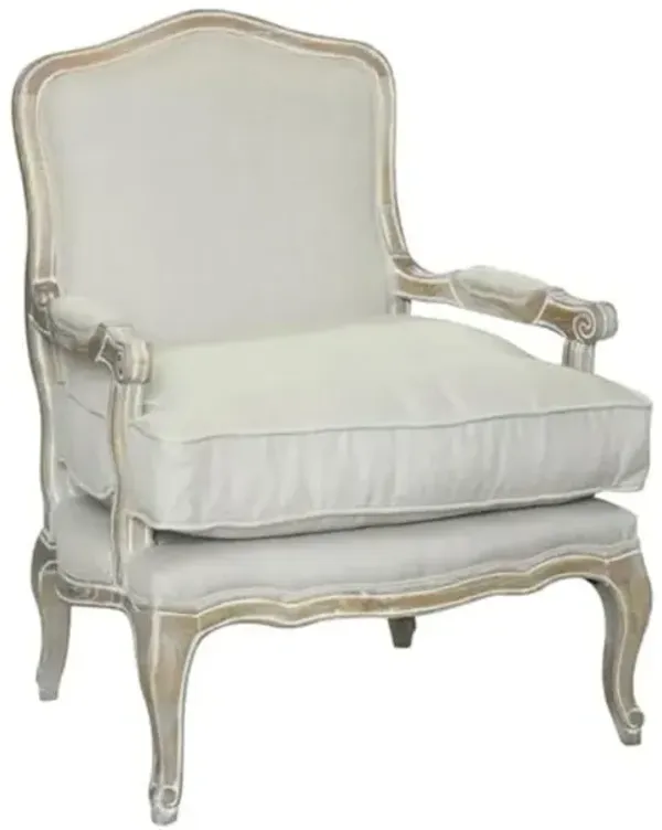 Pangea Home Z-Rodney Chair Antique White And Linen