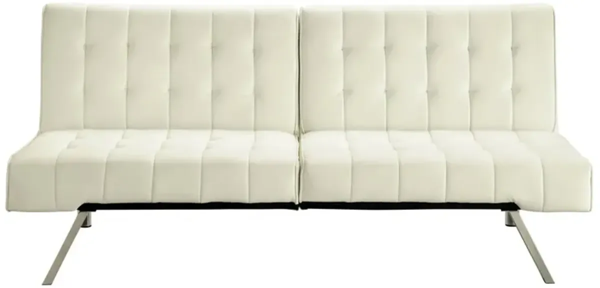 Splitback Multi Position Futon Sofa Sleeper in Vanilla