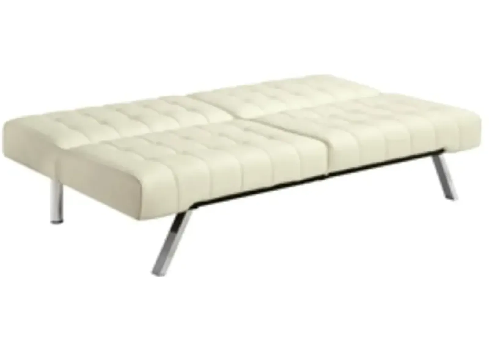 Splitback Multi Position Futon Sofa Sleeper in Vanilla