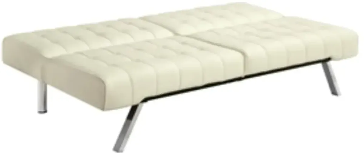 Splitback Multi Position Futon Sofa Sleeper in Vanilla