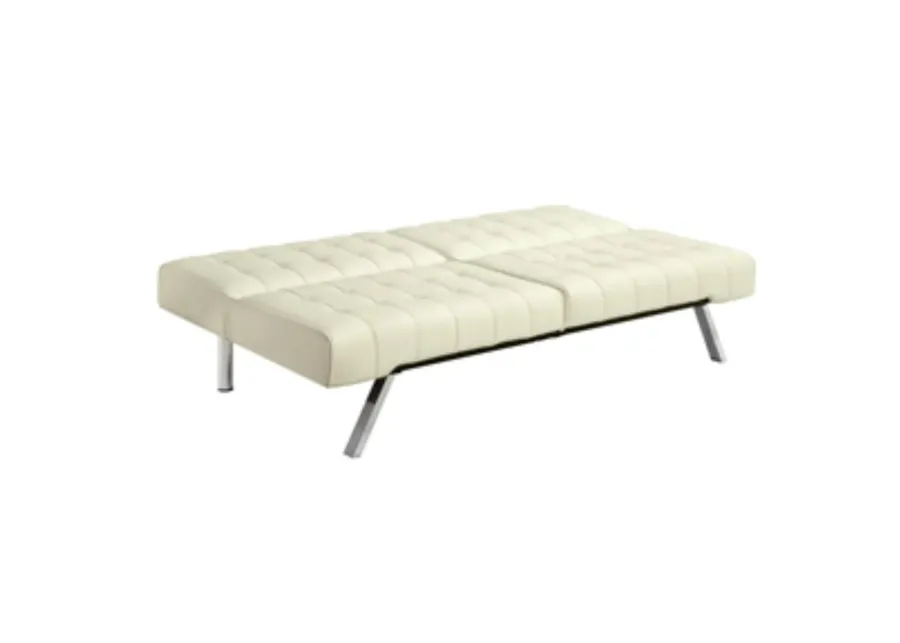 Splitback Multi Position Futon Sofa Sleeper in Vanilla