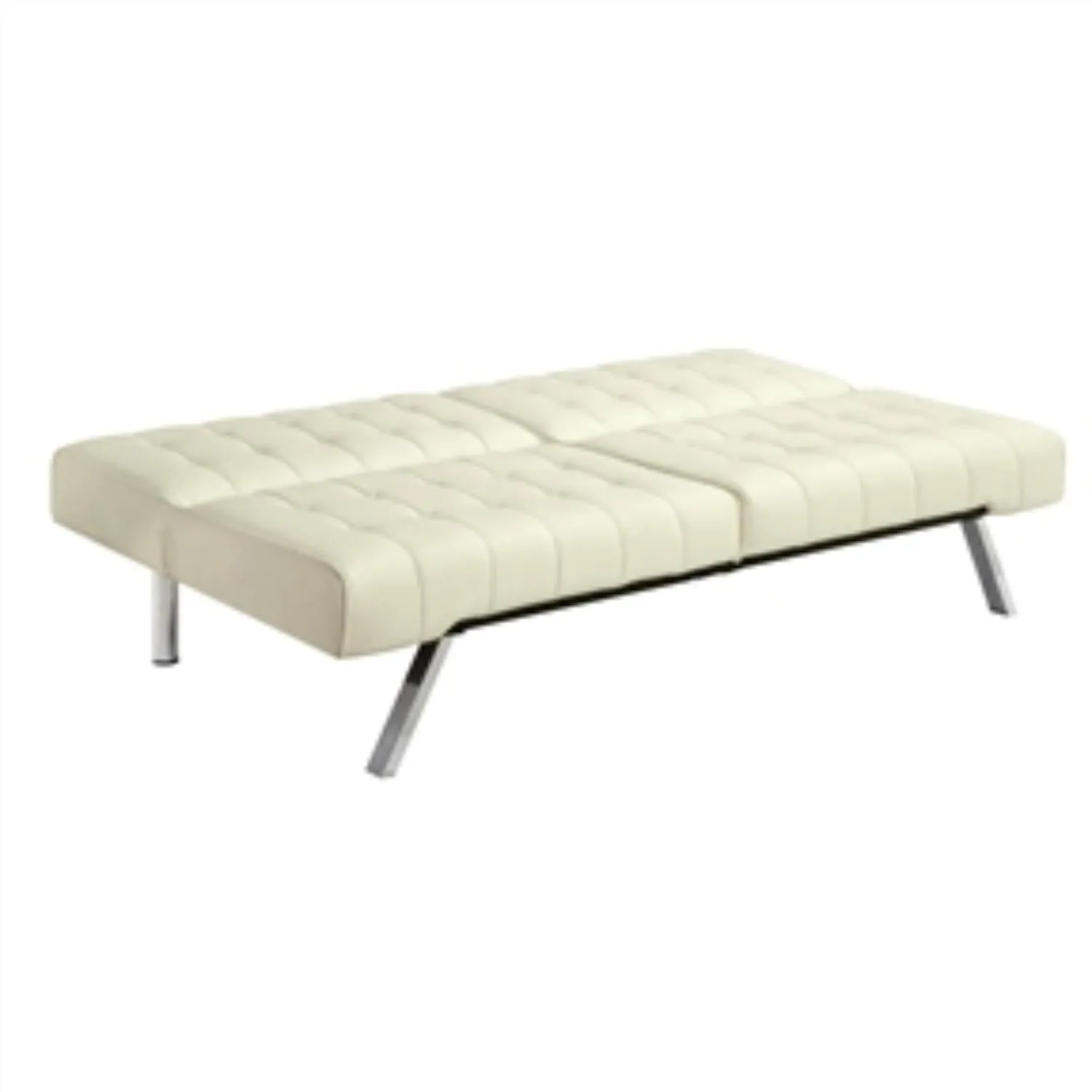 Splitback Multi Position Futon Sofa Sleeper in Vanilla