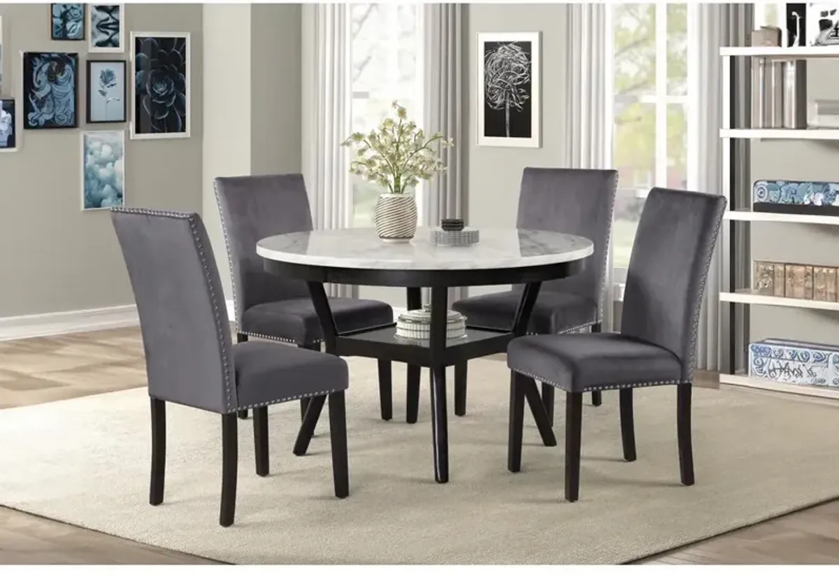 New Classic Furniture Furniture Celeste Faux Marble & Wood Dining Table in Espresso