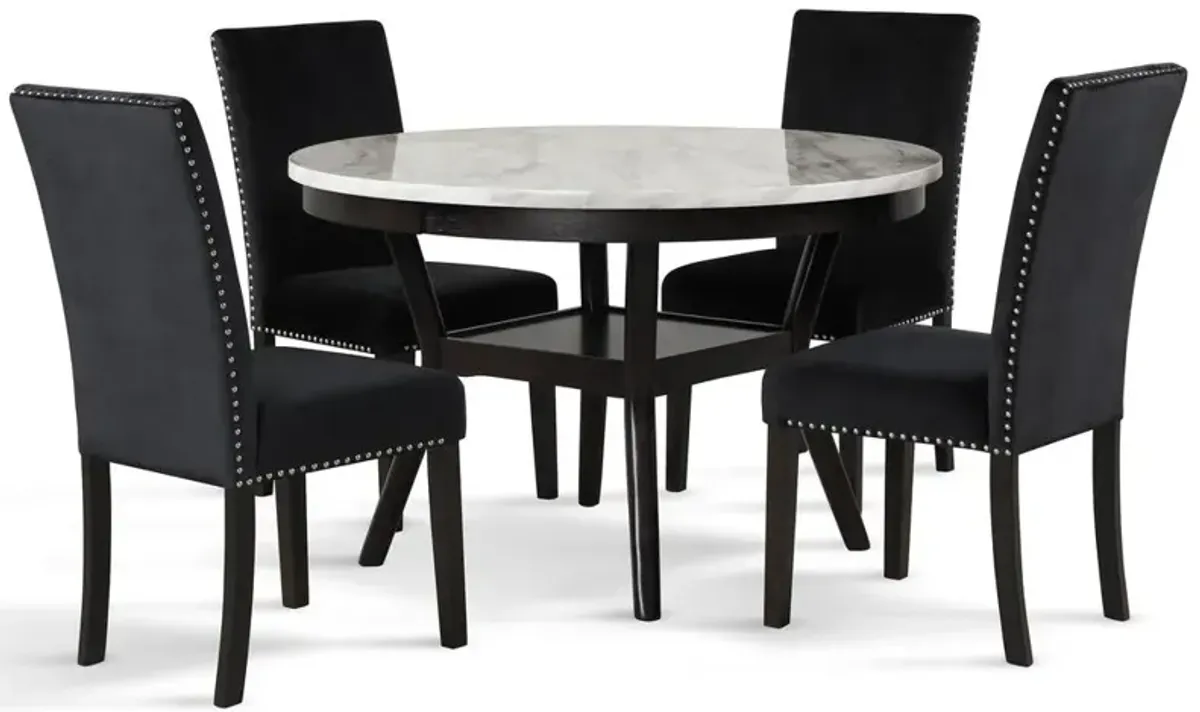 New Classic Furniture Furniture Celeste Faux Marble & Wood Dining Table in Espresso