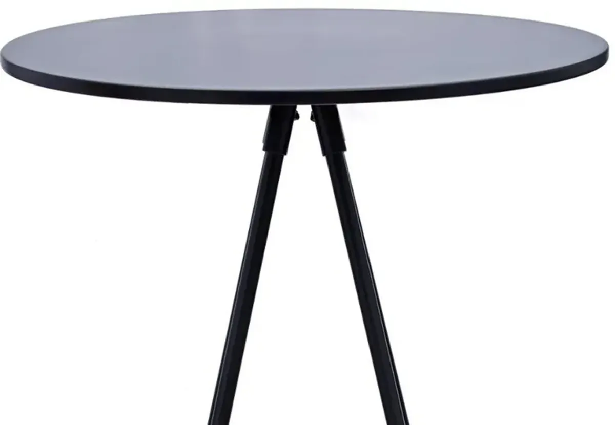 Benjara Vigo 44 Inch Modern Round Bar Height Pub Table, Metal Angled Legs, Black