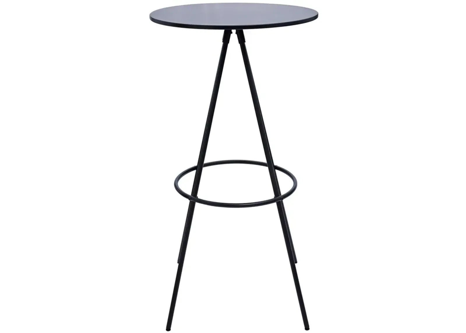 Benjara Vigo 44 Inch Modern Round Bar Height Pub Table, Metal Angled Legs, Black