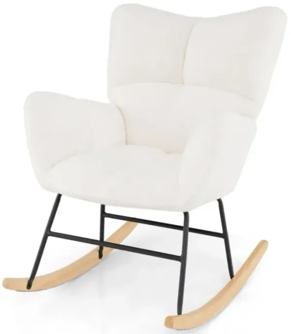 Hivvago Nursery Rocking Chair with Comfy Backrest and Armrest