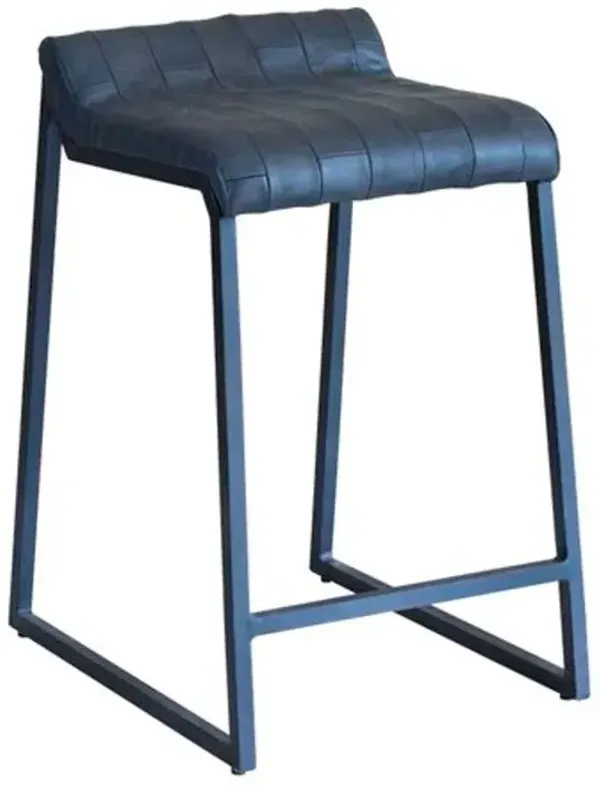 Hivvago 25 Inch Gray Iron Low Back Counter Height Bar Chair