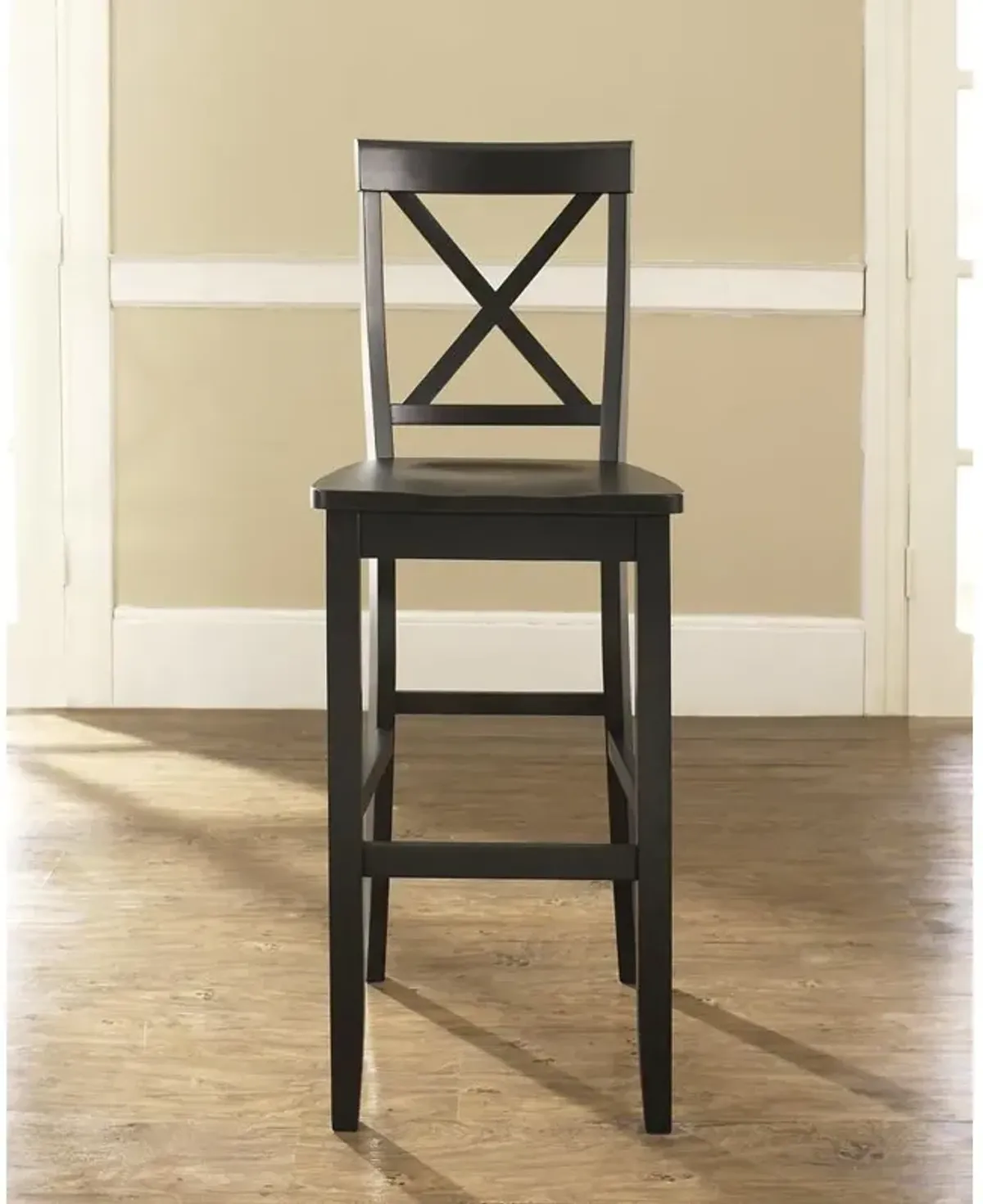 Crosley Furniture X-Back 2Pc Bar Stool Set Black - 2 Stools