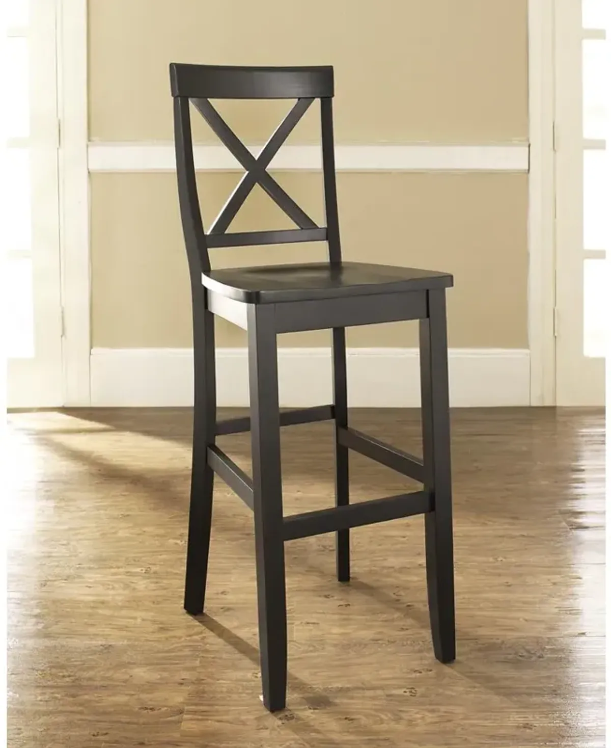 Crosley Furniture X-Back 2Pc Bar Stool Set Black - 2 Stools