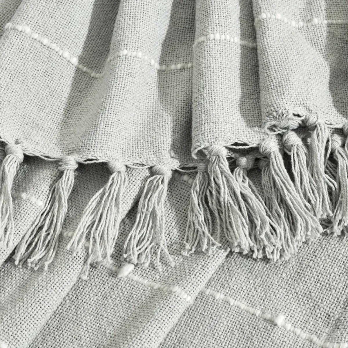 Boho Tufted Cotton Woven Tassel Fringe Throw