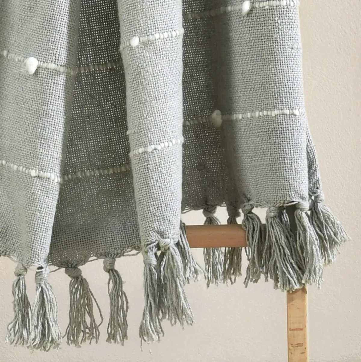 Boho Tufted Cotton Woven Tassel Fringe Throw