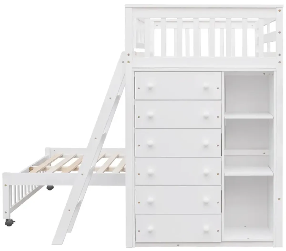 Merax Wooden Bunk Bed with 6 Drawers