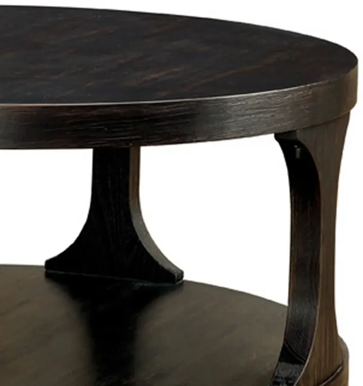 Carrie Transitional Coffee Table, Antique Black-Benzara