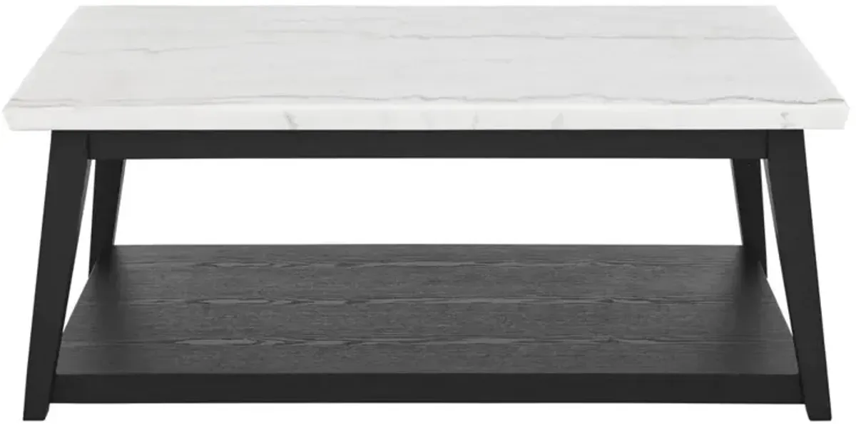 Vida-Black White Marble Top Cocktail Tbl