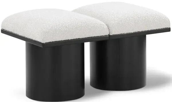 Meridian Furniture Pavilion Cream Boucle Fabric Bench